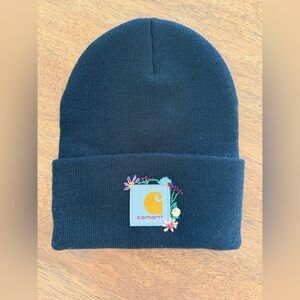 Carhartt Black Beanie with Floral embroidery